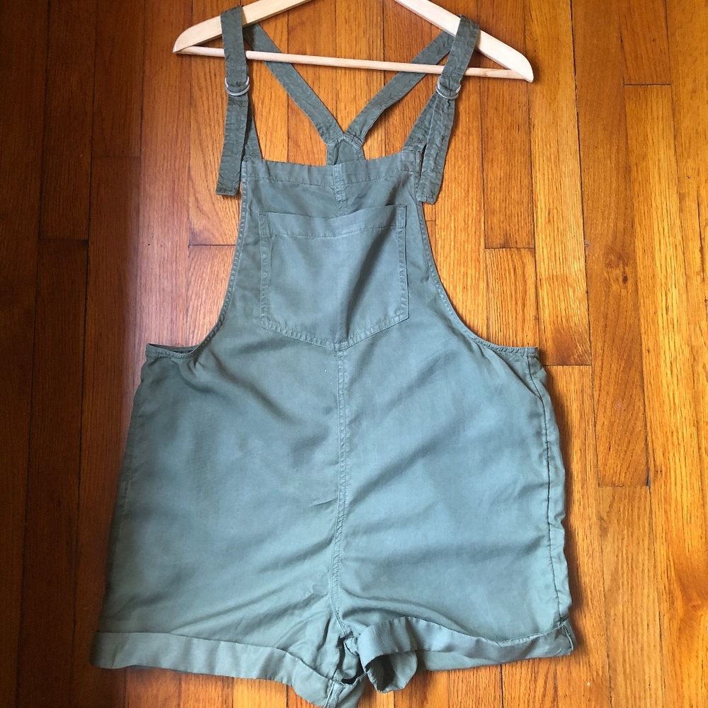Cute khaki Short Overalls S